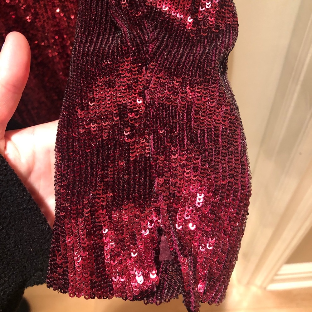 ALC Maroon Sequin Dress - Picture 5 of 6